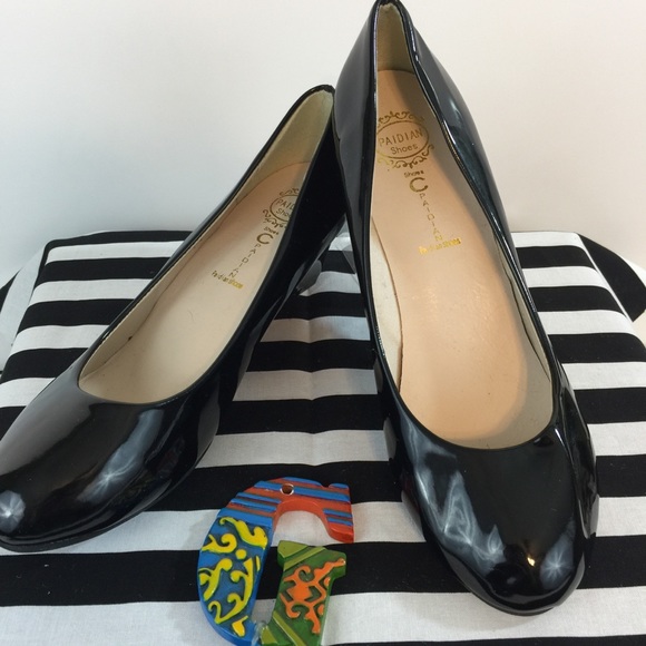 Paidian Black Patent Leather Wedge Size 39 (US 9) - Picture 1 of 7